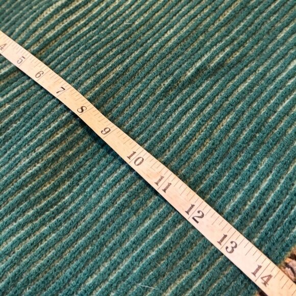 The Drop Womens Bliss Two Toned Ribbed Knit Scarf Green Striped Design One Size - Picture 12 of 12